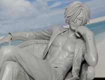 鍛え上げられた上半身を披露！メガハウス新作フィギュア「ワンピースシリーズ “LIMITED EDITION” サンジ」の無彩色サンプル【メガホビ2015秋】