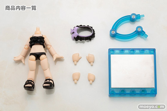 コトブキヤのキューポッシュえくすとら フリル水着ボディ(くろ　しろ)の新作フィギュア彩色サンプル画像01