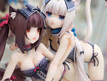 カワエロランジェリー姿！フレア新作美少女フィギュア「ネコぱら ショコラ＆バニラ」彩色サンプルがアキバで展示！