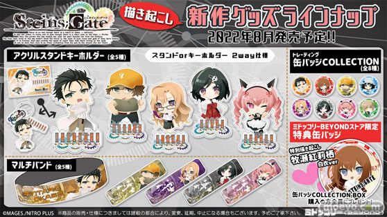 ミドッコリーBEYOND STEINS;GATE グッズ アクリルスタンド キーホルダー 缶バッジ マルチバンド 書き起こし イラスト 02