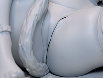 【アダルトフィギュア】【WF2023冬】だにまるさんイラストを立体化！Lovely新作エロフィギュア「ネコマタ巨乳ゲーマー シロ」監修中原型が展示！