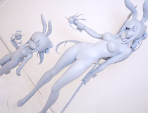 【WF2024冬】AMAKUNI新作美少女フィギュア「オーバーロード ナーベラル・ガンマ じゅうあみ/so-bin バニー ver.」監修中原型が展示！