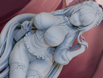 【WF2025夏】【アダルトフィギュア】面倒くさいさんイラストを立体化！UNI-LIKE新作エロフィギュア「金髪のメイド－サティ（仮）」監修中原型が展示！